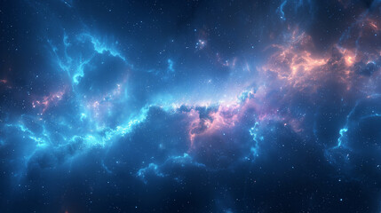 Space scene with stars in the galaxy. Panorama. Universe filled with stars, nebula and galaxy.
