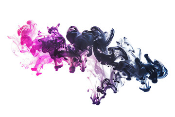 Abstract pink and purple watercolor splashes bloom on a background