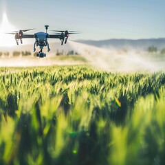 Drone Flying Over Wheat Field with Insecticide Spraying

 - obrazy, fototapety, plakaty