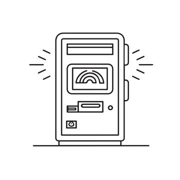 Atm in cartoon, doodle style. Image for t-shirt, web, mobile apps and ui. Isolated 2d vector illustration in logo, icon, sketch style, Eps 10. AI Generative