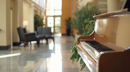 Soft instrumental music fills the air in our hospitals common areas creating a calm and comforting environment for patients and their loved ones to relax and recharge in.