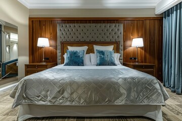 Luxury classic modern bedroom suite in hotel