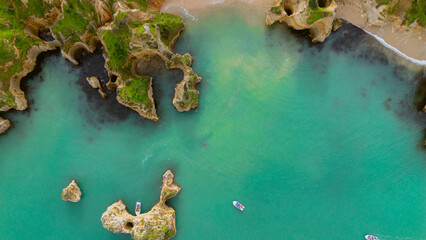 Algarve coast Lagos portugal aerial landscape
