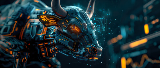 Technology bull, trading, bull market, crypto industry