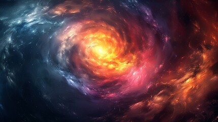 Obraz premium Colorful vortex energy, cosmic spiral waves, multicolor swirls explosion. Abstract futuristic digital background