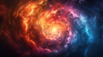 Obraz na płótnie Canvas Colorful vortex energy, cosmic spiral waves, multicolor swirls explosion. Abstract futuristic digital background