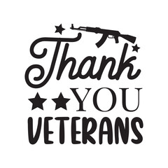 Thank You Veterans Vector Design on White Background
