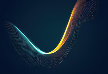 Thin abstract Wave Yellow and Blue