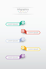 Fototapeta premium Infographic 5 options design elements for your business data. Vector Illustration.