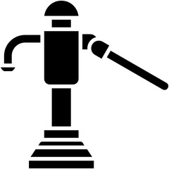 Water Pump Icon. Motor Engine Booster Pictogram Graphic Illustration. Isolated Simple Solid Icon For Infographic, App and Web Button.
