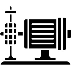 Water Pump Icon. Motor Engine Booster Pictogram Graphic Illustration. Isolated Simple Solid Icon For Infographic, App and Web Button.