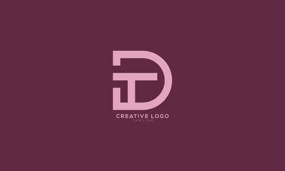 DT TD Abstract initial monogram letter alphabet logo design