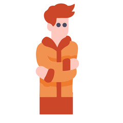 illustration of a man in a cold jacket