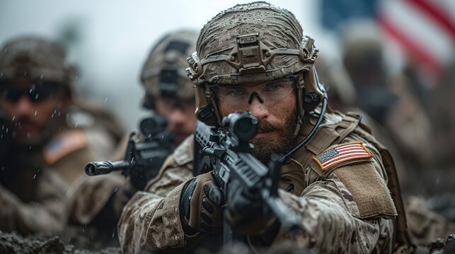 rangers during the military operation. anti terrorism military concept.