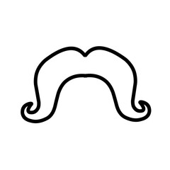 set of mustaches vector line icons