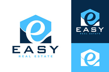 Letter e Real Estate Easy Logo Design
