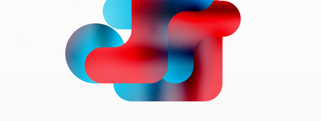 Gradient Geometry. Minimalist Fusion of Lines and Circles, Crafting Serene, Captivating Abstract Background