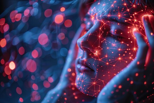 Brain diseases problem cause chronic severe headache migraine. Male adult look tired and stressed