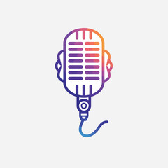 Microphone in cartoon, doodle style. Image for t-shirt, web, mobile apps and ui. Isolated 2d vector illustration in logo, icon, sketch style, Eps 10. AI Generative
