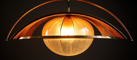 Ceiling lamp with semicircular spherical shade.