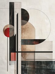 Create a modern abstract composition using clean lines and geometric shapes