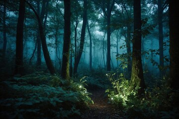 Fototapeta premium Whispers of the Woodland: Surreal Forestscape