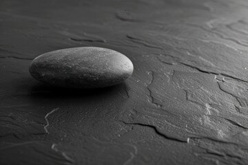 A smooth round pebble centered on a monochrome