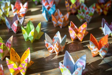 Eco-Friendly Easter Celebration: Intricate Origami Decorations from Old Church Bulletins