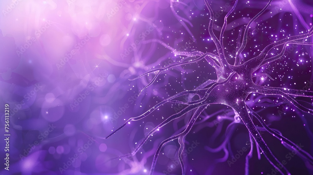 Wall mural neural cell, complex neural networks, epilepsy, mental health, alzheimer concept