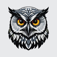 head of owl bird vector isolated