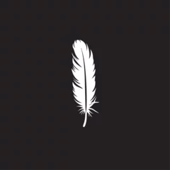Fototapete Federn Feather in cartoon, doodle style . Image for t-shirt, web, mobile apps and ui. Isolated 2d vector illustration in logo, icon, sketch style, Eps 10, black and white. AI Generative