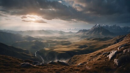 Obraz premium Breathtaking open world landscape that captivates with its stunning views and natural beauty