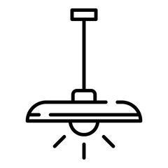 Hanging lamp black line icon