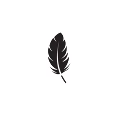 Rolgordijnen Veren Feather in cartoon, doodle style . Image for t-shirt, web, mobile apps and ui. Isolated 2d vector illustration in logo, icon, sketch style, Eps 10, black and white. AI Generative