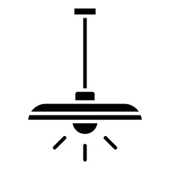 Hanging lamp black glyph solid icon