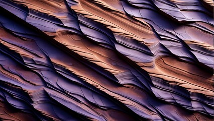 Obraz premium Purple and orange hues dance across undulating sandstone layers, a testament to the beauty of erosion.