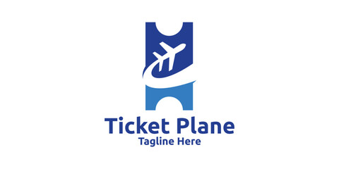 Obraz na płótnie Canvas airplane ticket logo design, logo design template, symbol, creative idea.