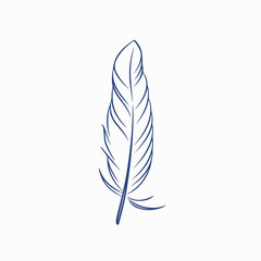 Feather in cartoon, doodle style. Image for t-shirt, web, mobile apps and ui. Isolated 2d vector illustration in logo, icon, sketch style, Eps 10. AI Generative