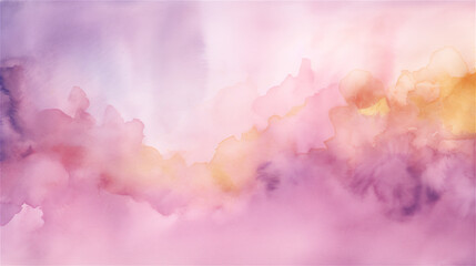 Lavender Blush Watercolor Cloudscape
 - obrazy, fototapety, plakaty