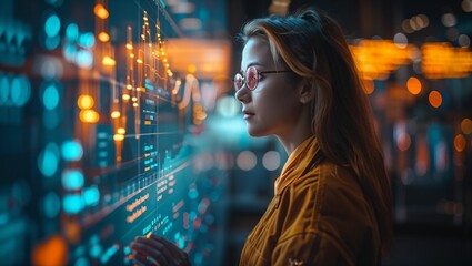 Innovative sales forecasting meeting, dynamic graphs floating in mid-air, team collaboration in action