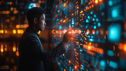 Intense compliance training session in a corporate setting, focused professionals, interactive digital interface