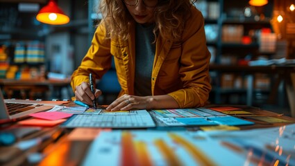 Strategic content marketing workshop, diverse creative team, engaging storyboards and visuals