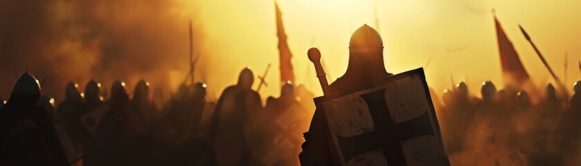 As the sun sets the Knights Templar embark on a sacred quest for the Holy Grail warriors of light and shadow