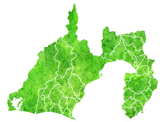静岡　地図　緑　水彩　アイコン
