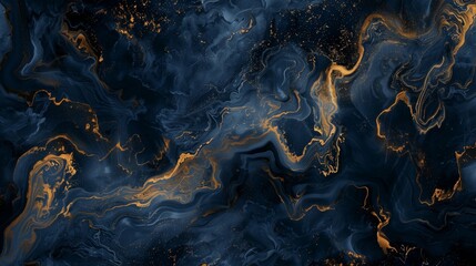 Blue and Gold Marble Texture Abstract - obrazy, fototapety, plakaty