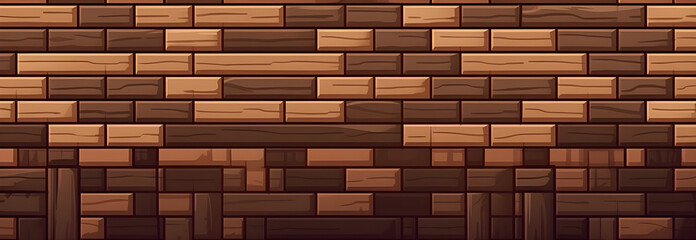 The pixel art technique used to create the wooden fence in the background highlights the intricate details of the wood grain and worn textures, adding depth and realism to the scene.