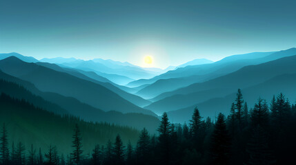 Minimalist Mountain Landscape Wallpaper