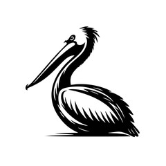 Pelican Bird Simple and Clean Logo Icon 