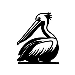 Pelican Bird Simple and Clean Logo Icon 
