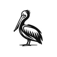 Pelican Bird Simple and Clean Logo Icon 